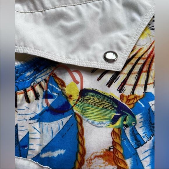 Vintage Vibrant Fish Patchwork Fishermancore Nautical Windbreaker Retro - Medium - Picture 9 of 15